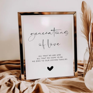 Generationen von Liebe Modernes Hochzeitssymbol Poster