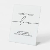 Generationen von Liebe | Modernes Hochzeitszeichen Sockelschild (Vorderseite)