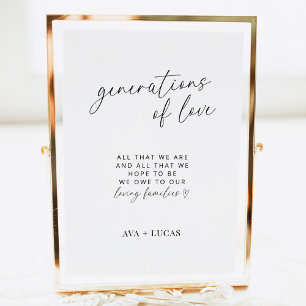 Generationen von Liebe Modernes Minimalistisches H Poster