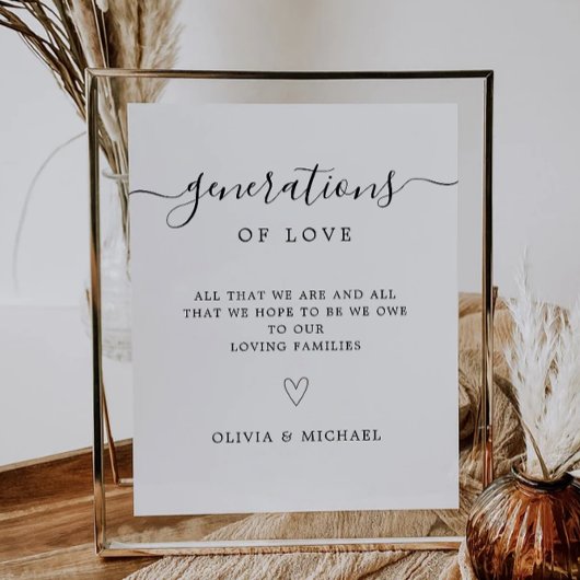 Generationen von Liebe signierbar, Minimalistisch Sockelschild