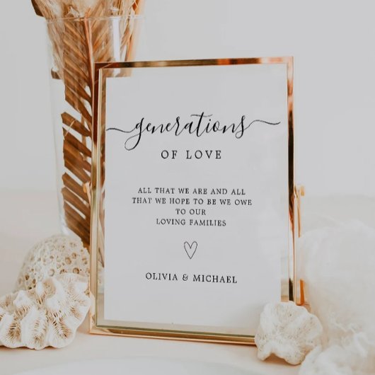 Generationen von Liebe signierbar, Minimalistisch Sockelschild