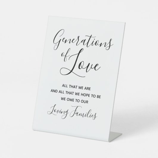 Generationen von Lieben Sockelschild (Vorderseite)