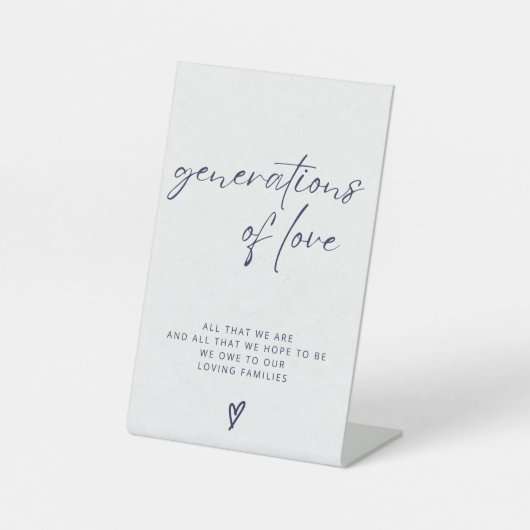 Generationen von Signaturen für Lieben Sockelschild (Vorderseite)