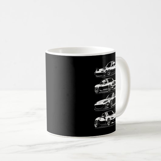 Generations. MX5 Miata Kaffeetasse (VorderseiteRechts)