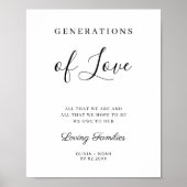 Generations Of Love Minimalist Modern Wedding Poster (Vorne)