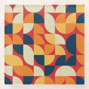 Generative Kunst: Bunte Quarterzirkel Glasuntersetzer