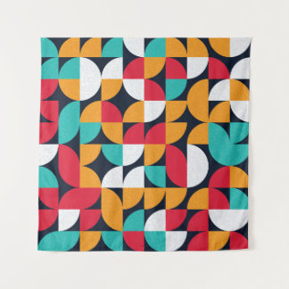 Generative Kunst: Farbige Dreiecksstruktur Wandteppich