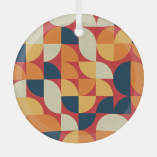 Generative Kunst: Farbige Viertelkreise Ornament Aus Glas