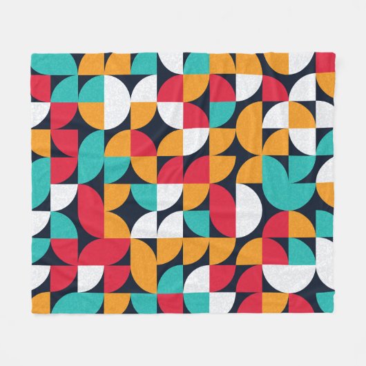 Generative Kunst: Farbiges Dreieck-Muster Fleecedecke (Vorderseite (Horizontal))