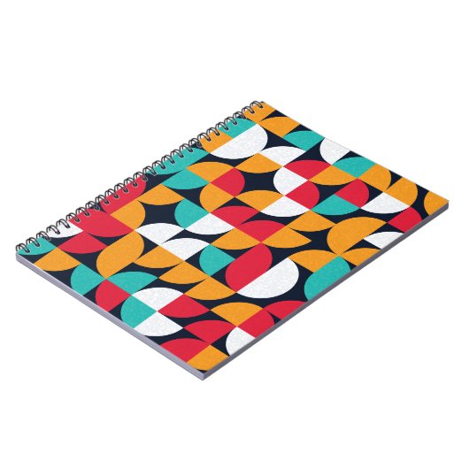 Generative Kunst: Farbiges Dreieck-Muster Notizblock (Linke Seite)