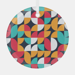 Generative Kunst: Farbiges Dreieck-Muster Ornament Aus Glas