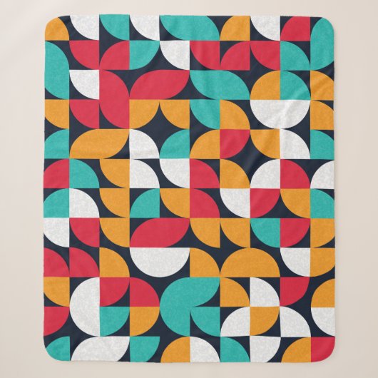 Generative Kunst: Farbiges Dreieck-Muster Sherpadecke (Vorderseite)