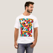 Generative Kunst: Farbiges Dreieck-Muster T-Shirt (Vorne ganz)