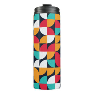 Generative Kunst: Farbiges Dreieck-Muster Thermosbecher