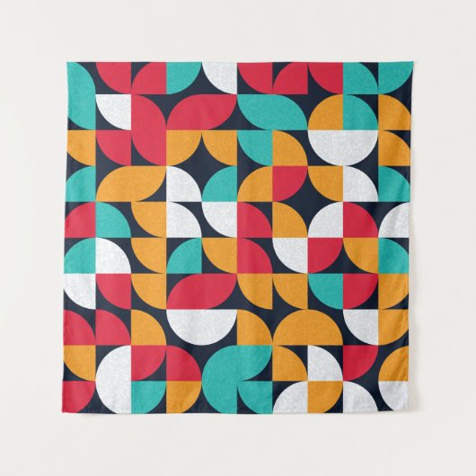 Generative Kunst: Farbiges Dreieck-Muster Wandteppich (Vorderseite (Horizontal))