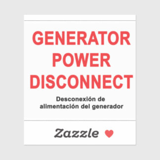 Generator-Notstromversorgung Abschalten - ETIKETT
