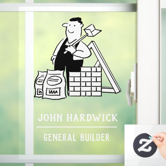 Genereller Builder mit Gebäude-Materialien Fensteraufkleber (Zuhause)
