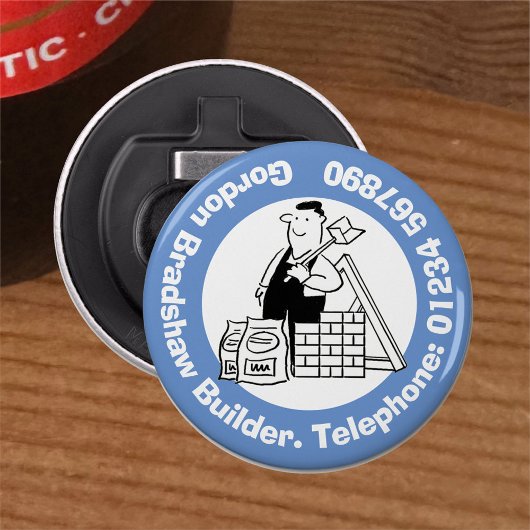 Genereller Builder mit Gebäude-Materialien. Flaschenöffner