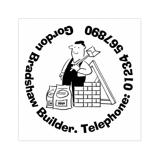 Genereller Builder mit Gebäude-Materialien. Gummistempel (Prägung)