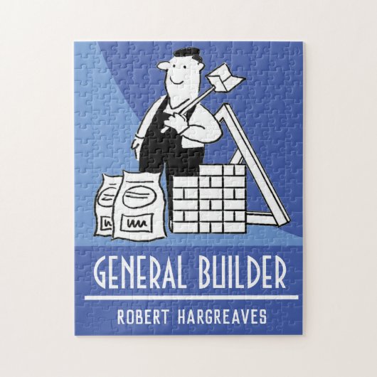 Genereller Builder mit Gebäude-Materialien. Puzzle (Vertikal)
