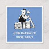 Genereller Builder mit Gebäude-Materialien Quadratische Visitenkarte (Vorderseite)