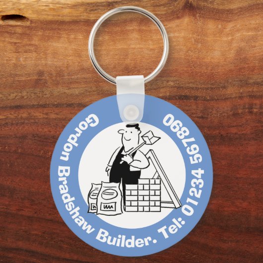 Genereller Builder mit Gebäude-Materialien. Schlüsselanhänger (Rückseite)