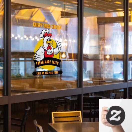 Generic Customize Fried Crispy Chicken Front Fensteraufkleber (Restaurantfenster)