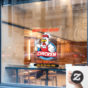Generic Customize Fried Crispy Hühnchen 2 Front Fensteraufkleber