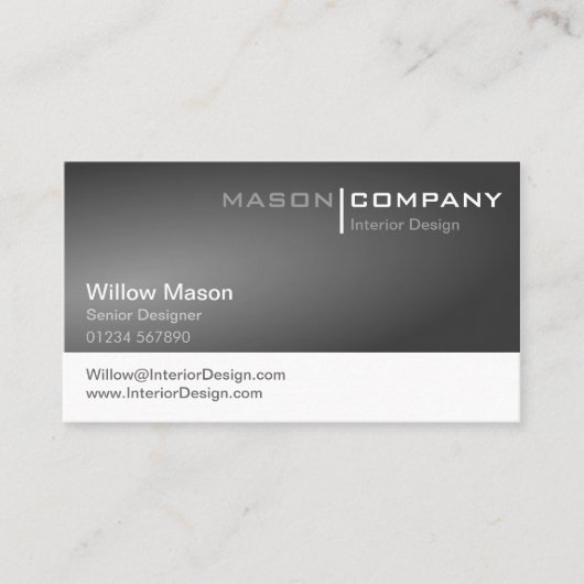 Generic Gray and White Corporate Business Card Visitenkarte (Vorderseite)