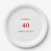 Generic Making 40 Great Again Birthday Party Red Pappteller (Vorderseite)