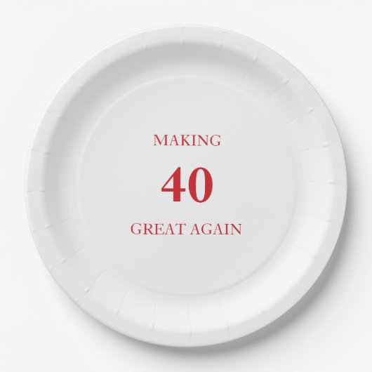 Generic Making 40 Great Again Birthday Party Red Pappteller (Vorderseite)