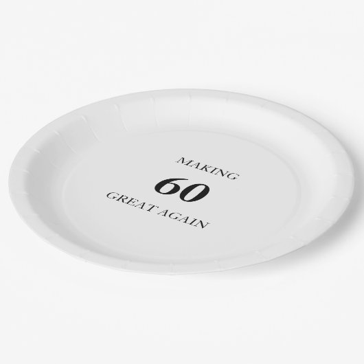 Generic Making 60 Great Again Birthday Party Pappteller (Schrägansicht)