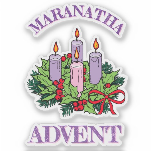 Generic Maranatha Advent Wreath Aufkleber (Vorderseite)