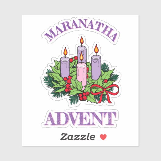 Generic Maranatha Advent Wreath Aufkleber (Blatt)