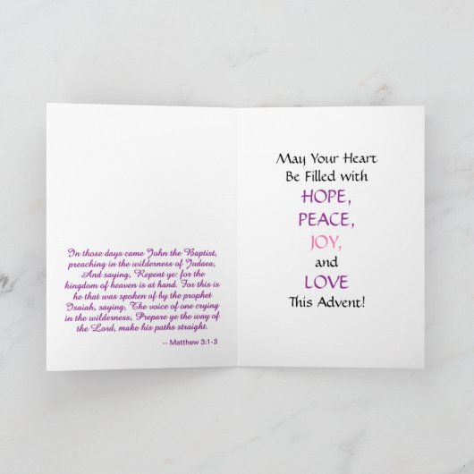 Generic MARANATHA Advent Wreath Gruß Karte (Innenseite)