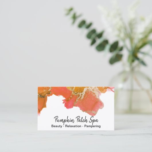 *~* Generic - Nägel Haare Lashes Orange Pink Gold Visitenkarte (Stehend Vorderseite)