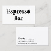 Generic Schlicht White Espresso Bar - Visitenkarte (Vorne/Hinten)