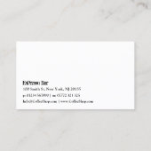 Generic Schlicht White Espresso Bar - Visitenkarte (Rückseite)