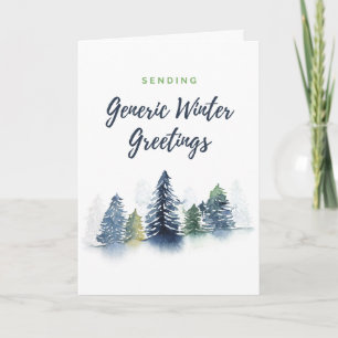Generic Winter Greetings Holiday Card Nicht religi Karte