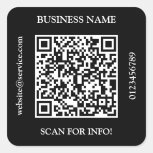 Generieren Sie QR-Code Firmenname Website Promo Sc Quadratischer Aufkleber