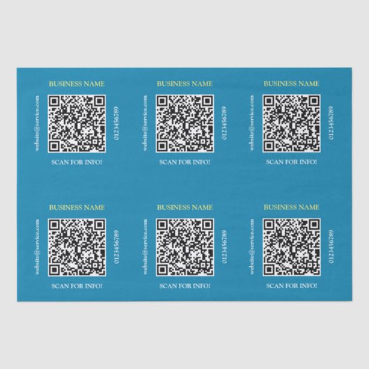 Generieren von QR Code Business Name Website, blau Seidenpapier (Vorderseite)
