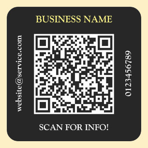 Generieren von QR Code Business Name Website Promo Quadratischer Aufkleber