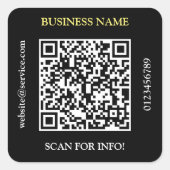 Generieren von QR Code Business Name Website Promo Quadratischer Aufkleber (Vorderseite)