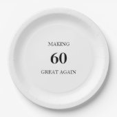 Generische "60 wieder großartig machen" Geburtstag Pappteller (Vorderseite)