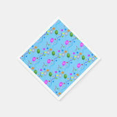 Generische festliche Ballons und Streamer auf BLAU Serviette (Ecke)