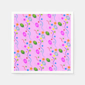 Generische festliche Ballons und Streamer auf PINK Serviette (Vorderseite)