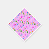 Generische festliche Ballons und Streamer auf PINK Serviette (Ecke)