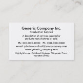 Generische Goldeffektbänder Visitenkarte (Rückseite)