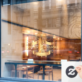 Generische goldene Friseursalonfront anpassen Fensteraufkleber