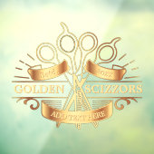 Generische goldene Friseursalonfront anpassen Fensteraufkleber (Blatt 3)